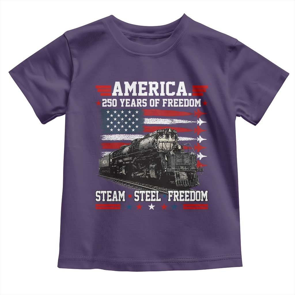 Steam Steel Freedom Stainless American Spirit Toddler T Shirt 250 Years USA Railroad Legend Patriotic Military Jet Flyover Graphic