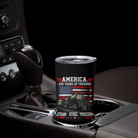 Steam Steel Freedom Stainless American Spirit Tumbler Cup 250 Years USA Railroad Legend Patriotic Military Jet Flyover Graphic