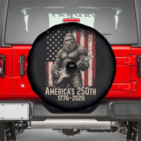 Americas 250th Anniversary 1776-2026 Bigfoot Rock Star Spare Tire Cover Playing Electric Guitar Distressed American Flag Graphic