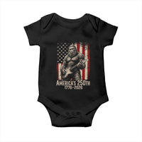 Americas 250th Anniversary 1776-2026 Bigfoot Rock Star Baby Onesie Playing Electric Guitar Distressed American Flag Graphic