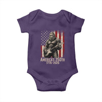 Americas 250th Anniversary 1776-2026 Bigfoot Rock Star Baby Onesie Playing Electric Guitar Distressed American Flag Graphic