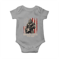 Americas 250th Anniversary 1776-2026 Bigfoot Rock Star Baby Onesie Playing Electric Guitar Distressed American Flag Graphic