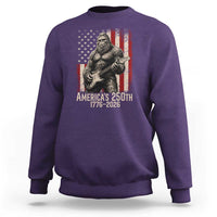 Americas 250th Anniversary 1776-2026 Bigfoot Rock Star Sweatshirt Playing Electric Guitar Distressed American Flag Graphic