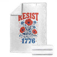 Resist Like Its 1776 Folk Art Floral Botanical Graphic Throw Blanket Patriotic Statement Political Satire