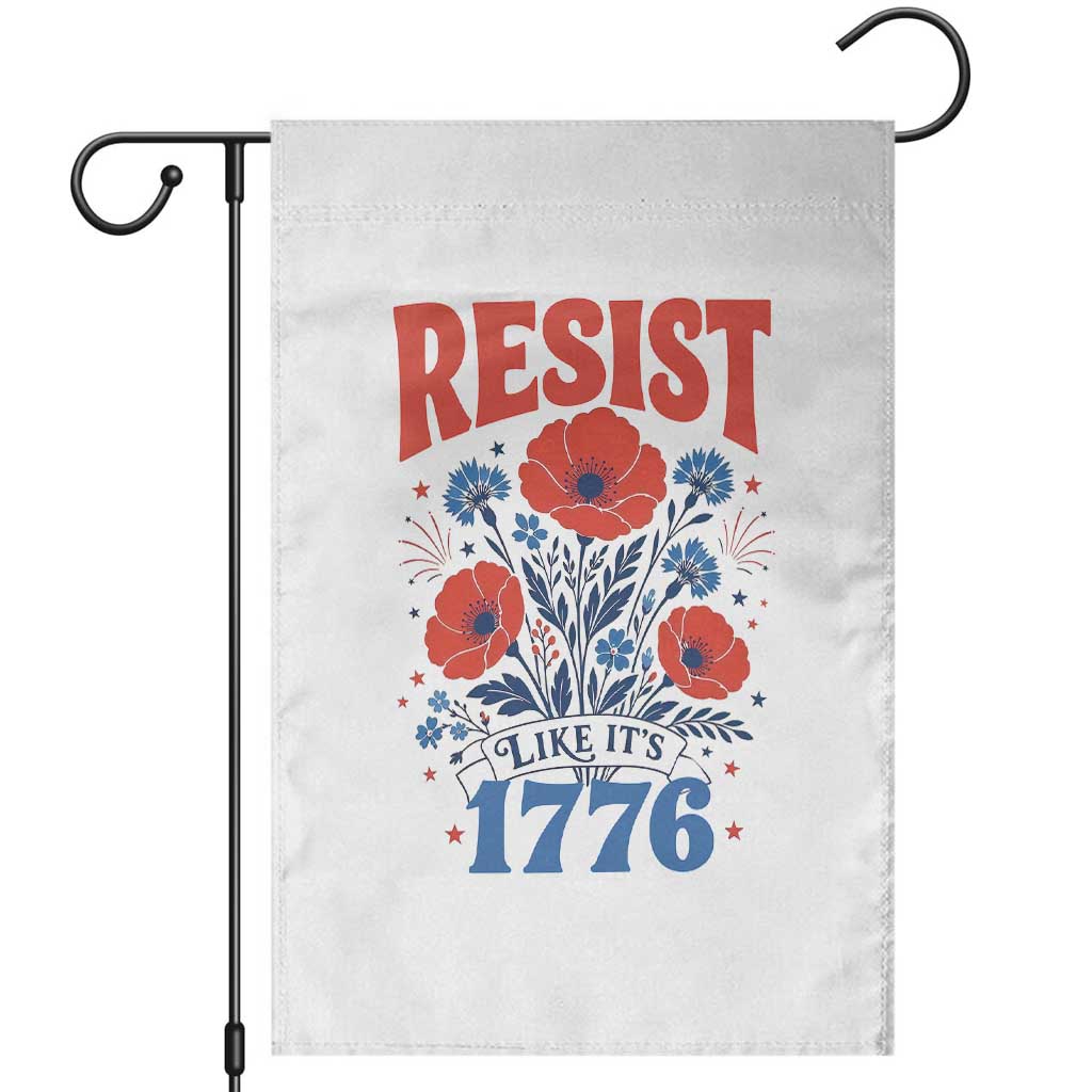 Resist Like Its 1776 Folk Art Floral Botanical Graphic Garden Flag Patriotic Statement Political Satire
