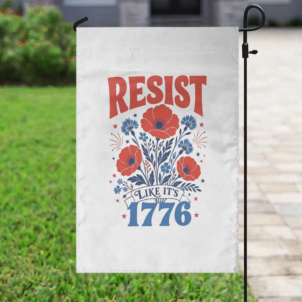 Resist Like Its 1776 Folk Art Floral Botanical Graphic Garden Flag Patriotic Statement Political Satire