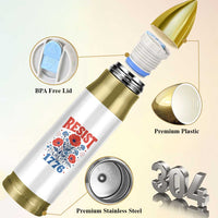 Resist Like Its 1776 Folk Art Floral Botanical Graphic Bullet Tumbler Patriotic Statement Political Satire