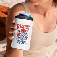 Resist Like Its 1776 Folk Art Floral Botanical Graphic 4 in 1 Can Cooler Tumbler Patriotic Statement Political Satire