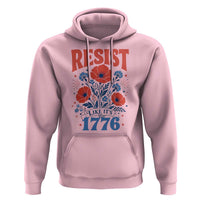 Resist Like Its 1776 Folk Art Floral Botanical Graphic Hoodie Patriotic Statement Political Satire
