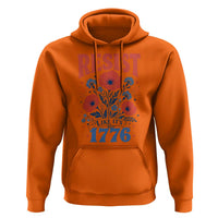Resist Like Its 1776 Folk Art Floral Botanical Graphic Hoodie Patriotic Statement Political Satire