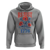 Resist Like Its 1776 Folk Art Floral Botanical Graphic Hoodie Patriotic Statement Political Satire