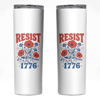 Resist Like Its 1776 Folk Art Floral Botanical Graphic Skinny Tumbler Patriotic Statement Political Satire