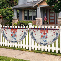 Resist Like Its 1776 Folk Art Floral Botanical Graphic Patriotic Fan Flag Statement Political Satire