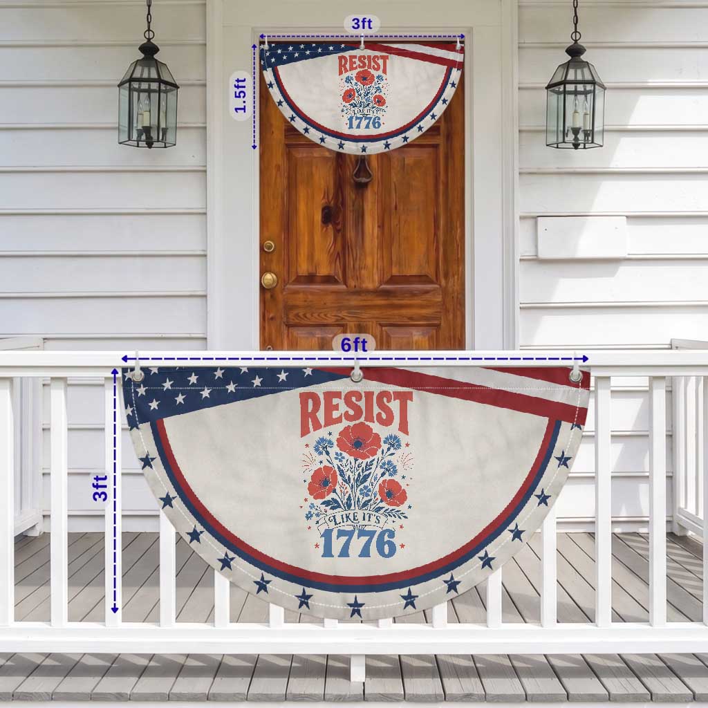 Resist Like Its 1776 Folk Art Floral Botanical Graphic Patriotic Fan Flag Statement Political Satire