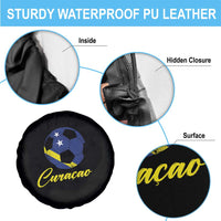 Curaçao Soccer Fans Distressed Flag Spare Tire Cover Football Heritage Pride Support