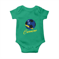 Curaçao Soccer Fans Distressed Flag Baby Onesie Football Heritage Pride Support