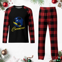 Curaçao Soccer Fans Distressed Flag Plaid Pajama Set Football Heritage Pride Support