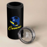 Curaçao Soccer Fans Distressed Flag 4 in 1 Can Cooler Tumbler Football Heritage Pride Support