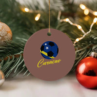 Curaçao Soccer Fans Distressed Flag Ceramic Ornament Football Heritage Pride Support