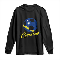 Curaçao Soccer Fans Distressed Flag Long Sleeve Shirt Football Heritage Pride Support