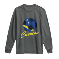 Curaçao Soccer Fans Distressed Flag Long Sleeve Shirt Football Heritage Pride Support