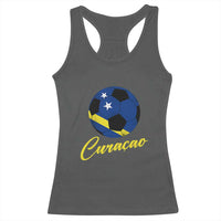 Curaçao Soccer Fans Distressed Flag Racerback Tank Top Football Heritage Pride Support
