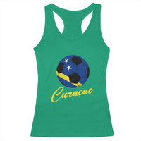 Curaçao Soccer Fans Distressed Flag Racerback Tank Top Football Heritage Pride Support