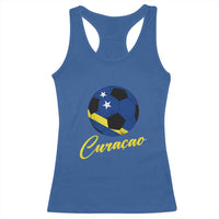 Curaçao Soccer Fans Distressed Flag Racerback Tank Top Football Heritage Pride Support