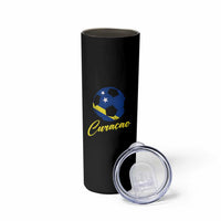 Curaçao Soccer Fans Distressed Flag Skinny Tumbler Football Heritage Pride Support