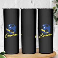 Curaçao Soccer Fans Distressed Flag Skinny Tumbler Football Heritage Pride Support