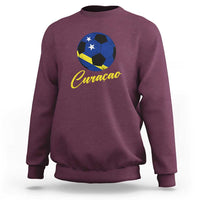 Curaçao Soccer Fans Distressed Flag Sweatshirt Football Heritage Pride Support