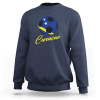 Curaçao Soccer Fans Distressed Flag Sweatshirt Football Heritage Pride Support