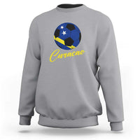 Curaçao Soccer Fans Distressed Flag Sweatshirt Football Heritage Pride Support
