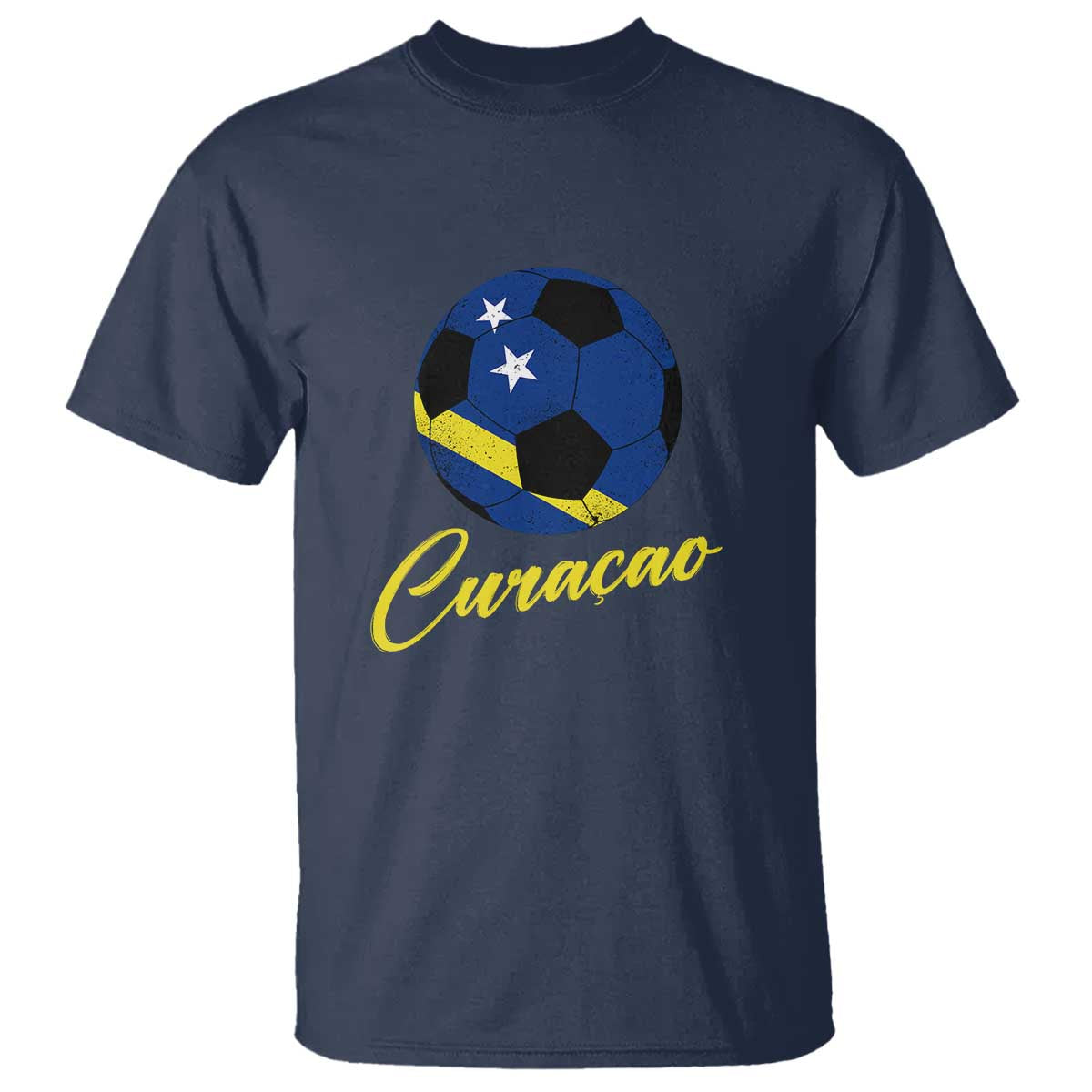 Curaçao Soccer Fans Distressed Flag T Shirt Football Heritage Pride Support