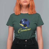 Curaçao Soccer Fans Distressed Flag T Shirt For Women Football Heritage Pride Support