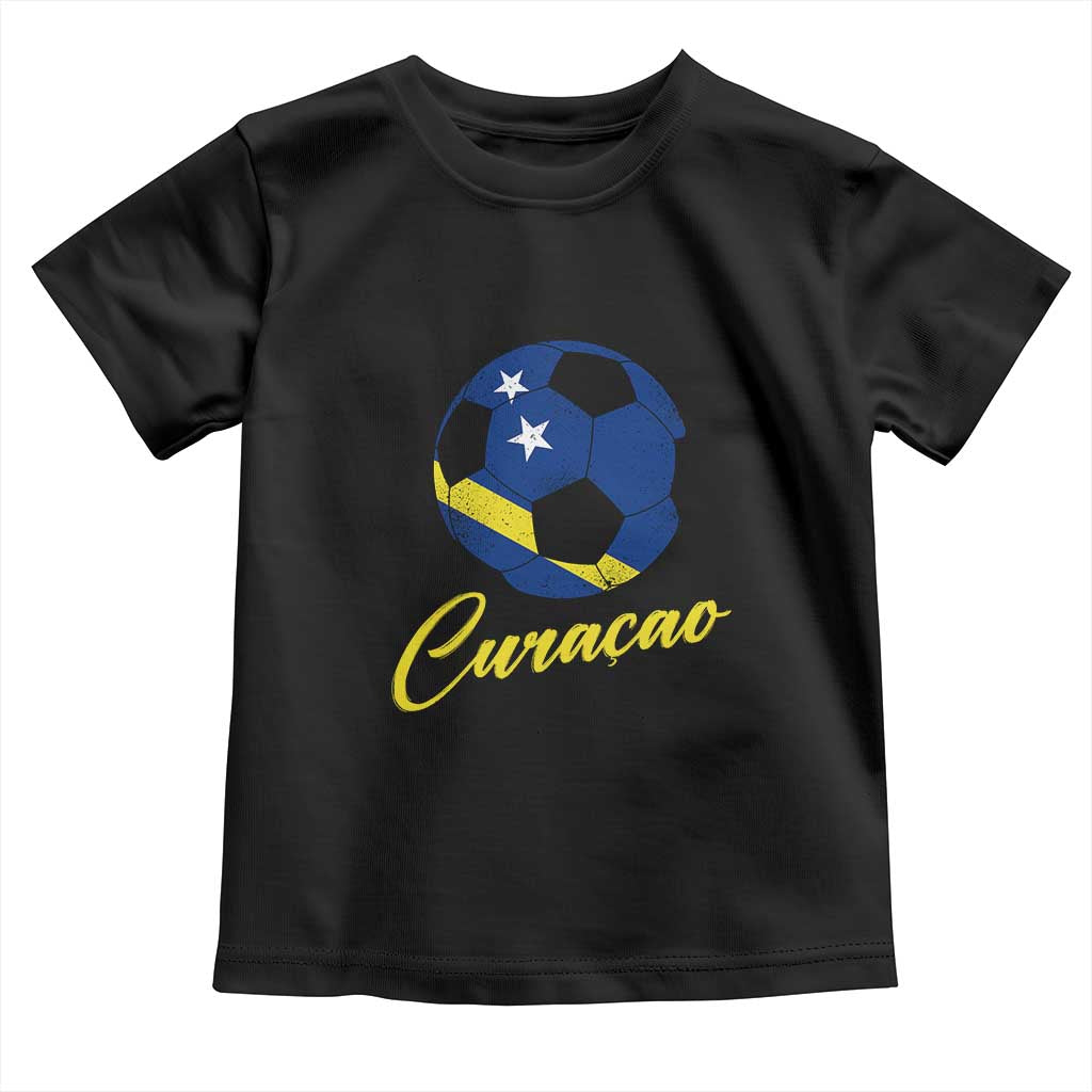 Curaçao Soccer Fans Distressed Flag Toddler T Shirt Football Heritage Pride Support