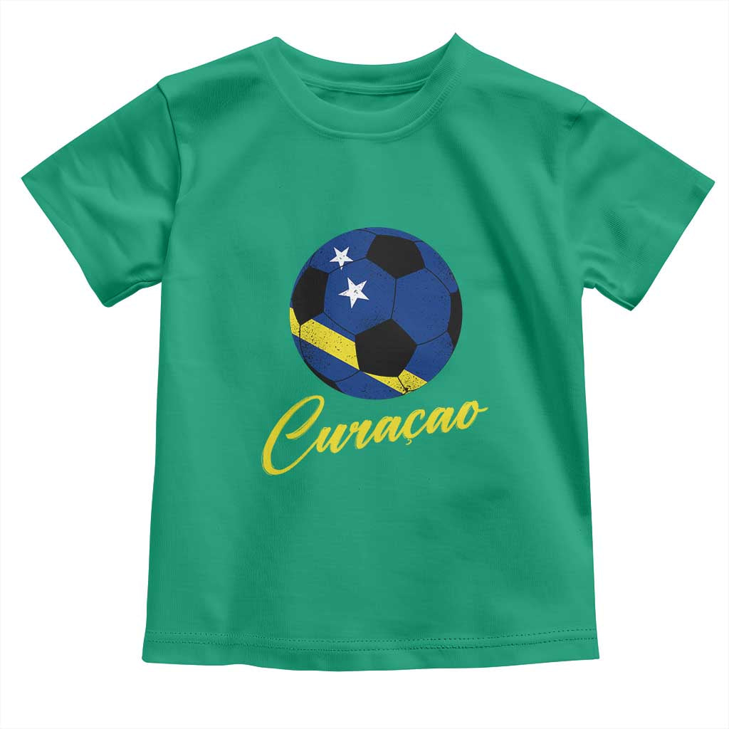 Curaçao Soccer Fans Distressed Flag Toddler T Shirt Football Heritage Pride Support