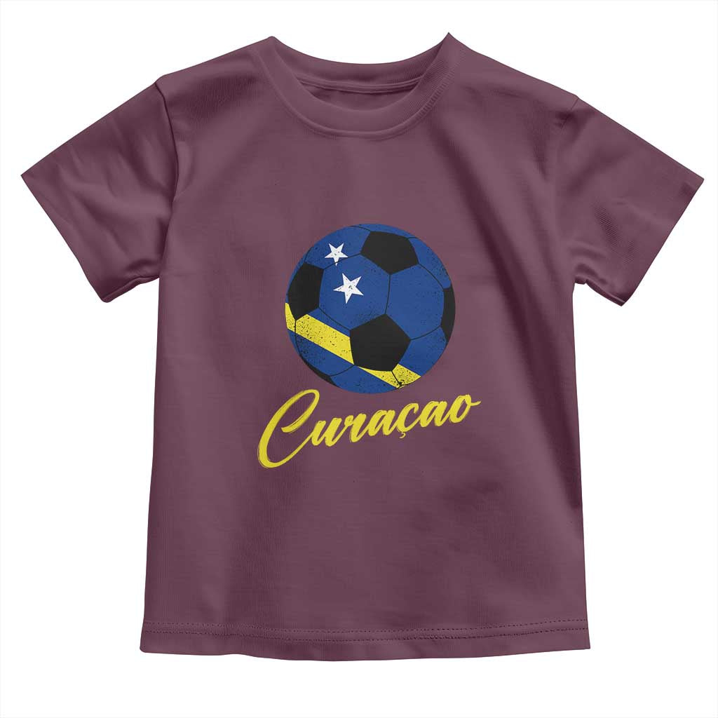 Curaçao Soccer Fans Distressed Flag Toddler T Shirt Football Heritage Pride Support