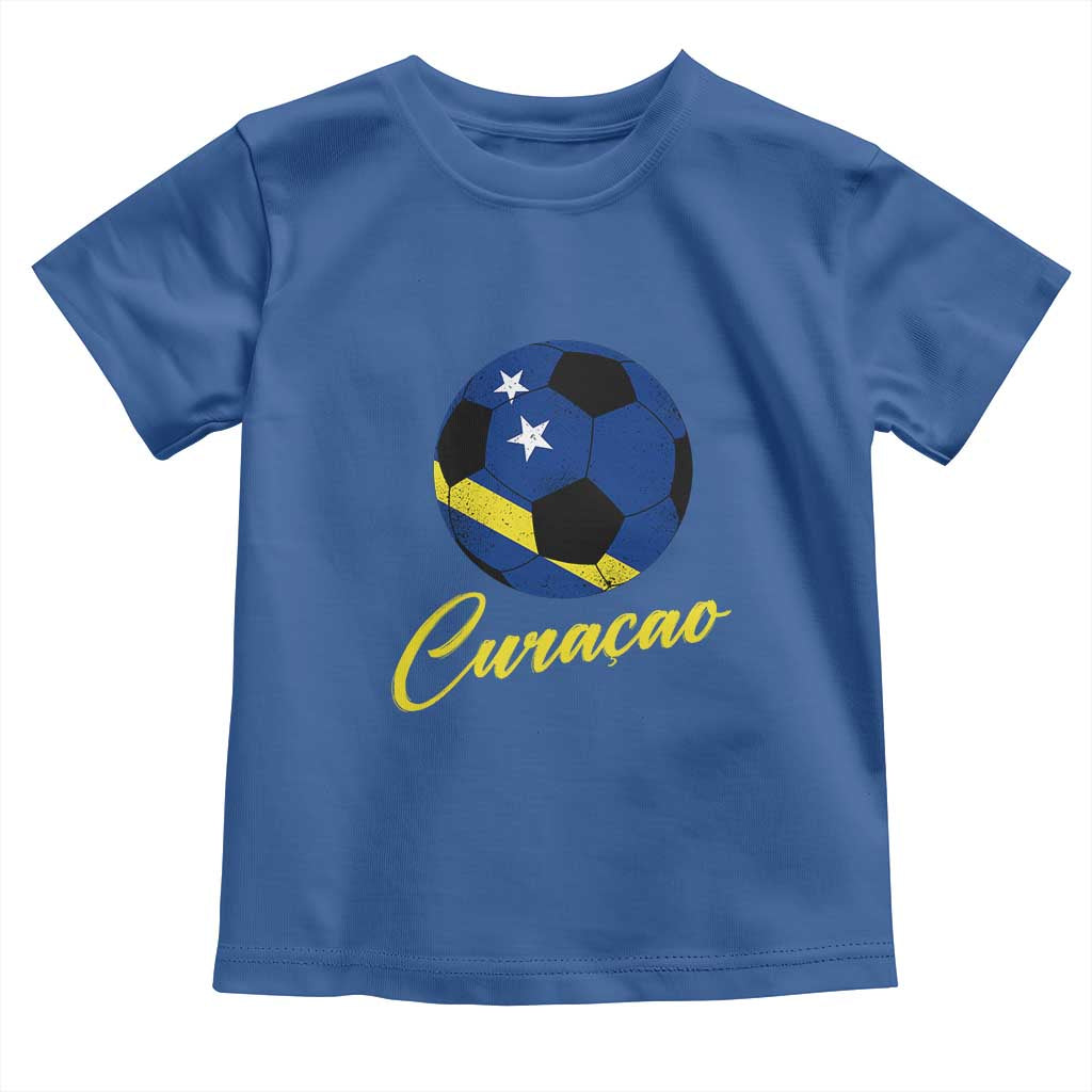 Curaçao Soccer Fans Distressed Flag Toddler T Shirt Football Heritage Pride Support