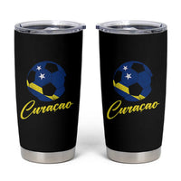 Curaçao Soccer Fans Distressed Flag Tumbler Cup Football Heritage Pride Support