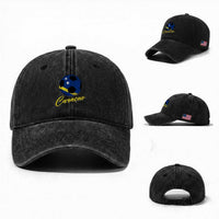 Curaçao Soccer Fans Distressed Flag Washed Cotton Baseball Cap Football Heritage Pride Support