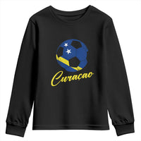 Curaçao Soccer Fans Distressed Flag Youth Sweatshirt Football Heritage Pride Support