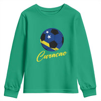 Curaçao Soccer Fans Distressed Flag Youth Sweatshirt Football Heritage Pride Support