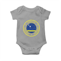 Curaçao Football Pride Circular Crest Vintage Baby Onesie Curacao Flag Soccer Fans Graphic