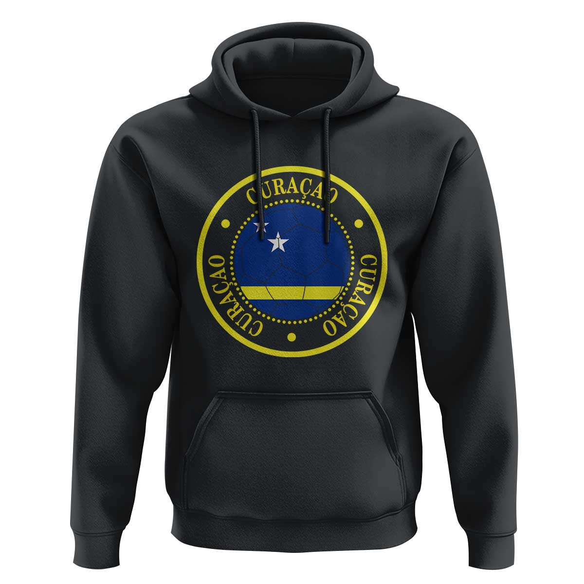 Curaçao Football Pride Circular Crest Vintage Hoodie Curacao Flag Soccer Fans Graphic