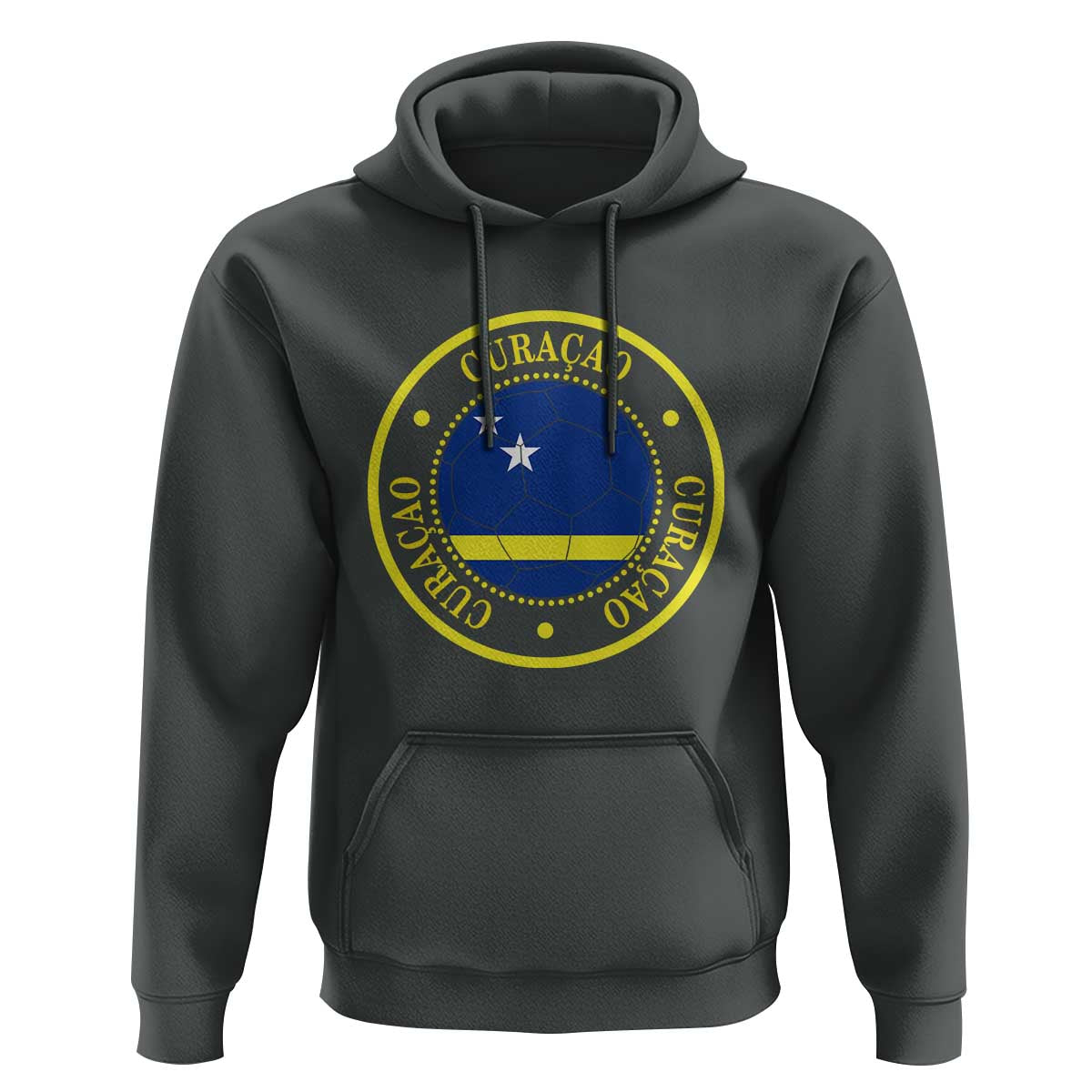 Curaçao Football Pride Circular Crest Vintage Hoodie Curacao Flag Soccer Fans Graphic
