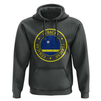 Curaçao Football Pride Circular Crest Vintage Hoodie Curacao Flag Soccer Fans Graphic
