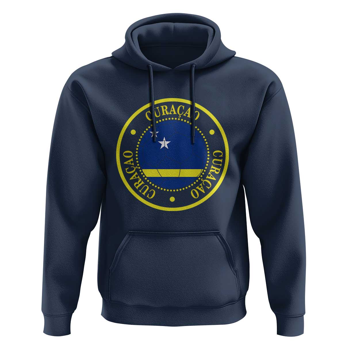 Curaçao Football Pride Circular Crest Vintage Hoodie Curacao Flag Soccer Fans Graphic