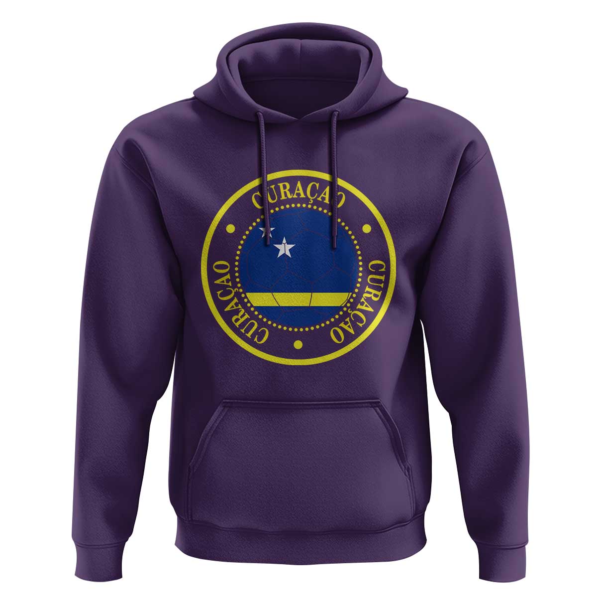Curaçao Football Pride Circular Crest Vintage Hoodie Curacao Flag Soccer Fans Graphic