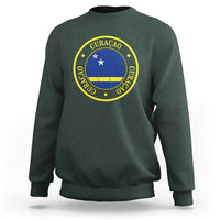 Curaçao Football Pride Circular Crest Vintage Sweatshirt Curacao Flag Soccer Fans Graphic